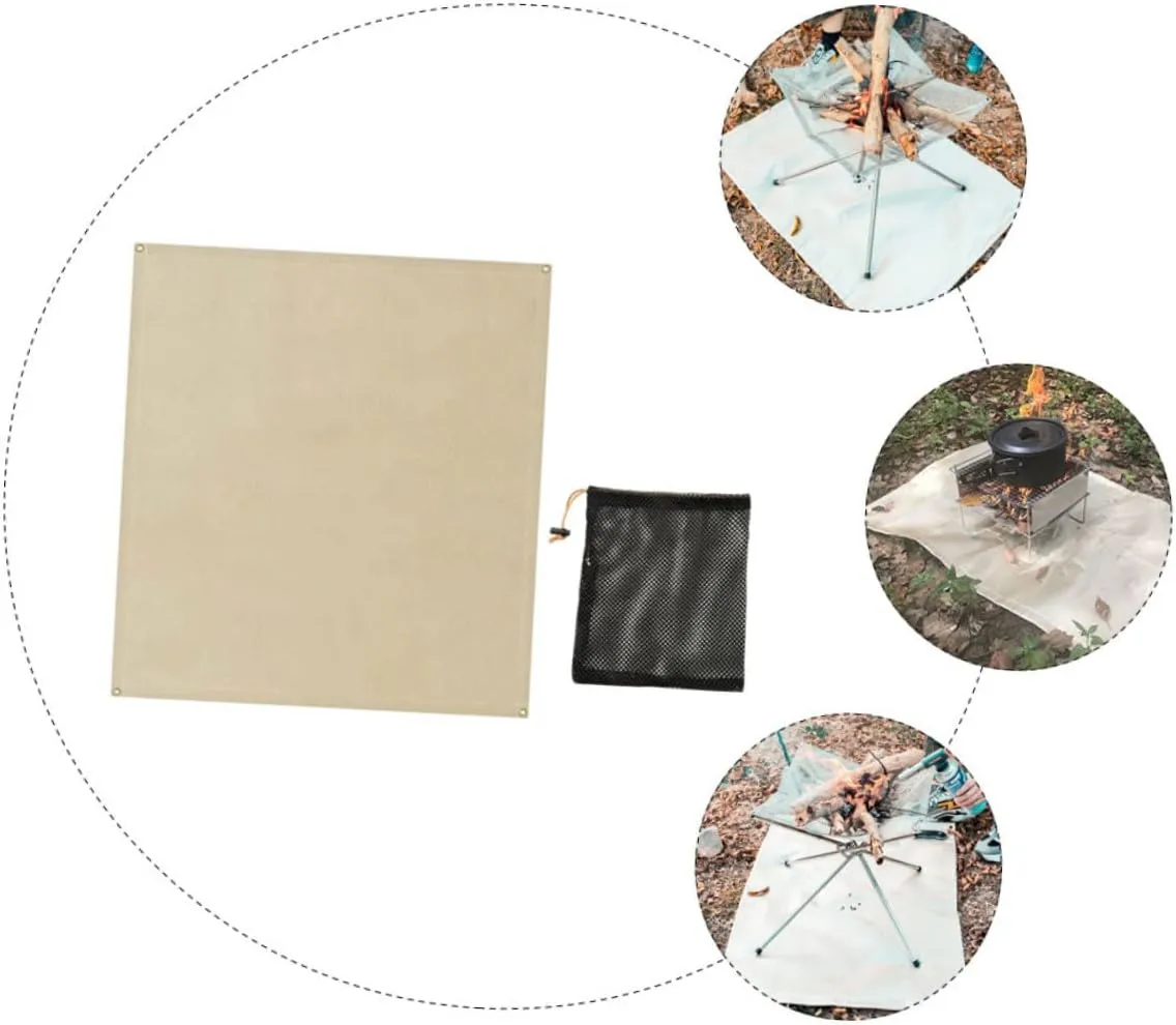 1 Set Fiberglass Fireproof Mat Outdoor Camping Tarp Under Tent Fire Resistant Blanket Fire Blanket