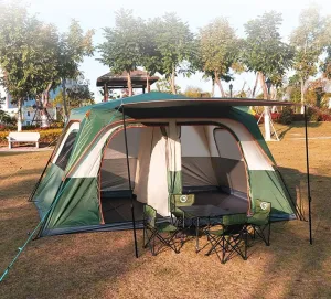 10 Man Spacious Family Tent, Outdoor Camping Tent, Rain-Proof Oversized Tent, Multifunctional Camping Tent, Used for Family Outdoor Dinner