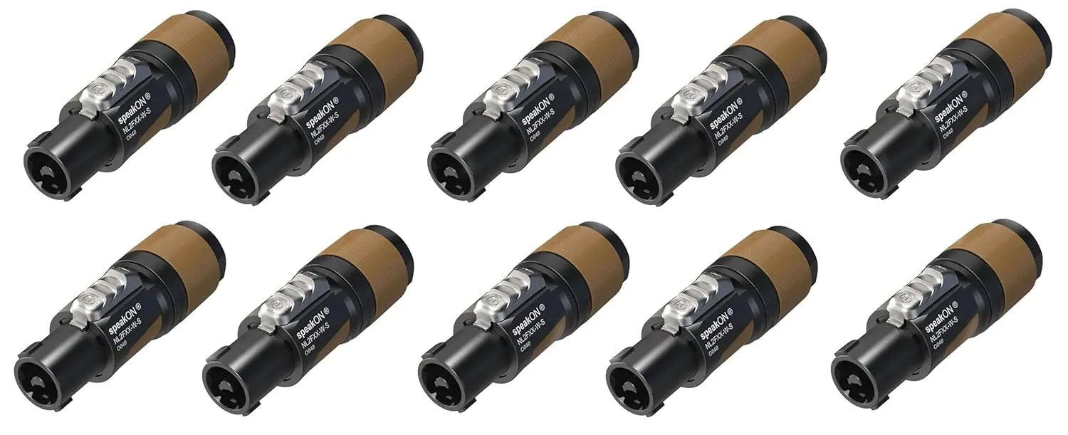 10 Neutrik SpeakOn NL2FXX-W-S 2 Pole Inline Female Locking Speaker Connector, Replaces The Now Discontinued NL2FX