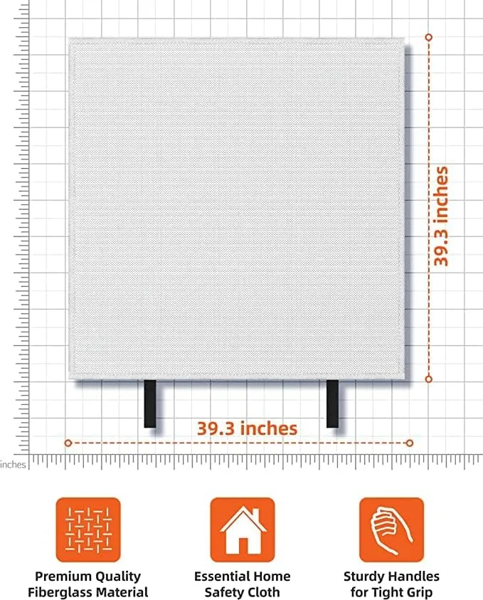 10 Pack Fire Blanket Fiberglass Fire Emergency Blanket Flame Retardant Fire Suppression Blanket Fireproof Emergency Survival Safety Cover for Kitchen Home Car Office Warehouse Camping, 40 x 40 Inch