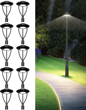 10 Pack LED Post Top Light ETL DLC Listed 150W 120W 90W Adjustable Outdoor Pole Lights with Photocell IP65 Waterproof Post LED Fixture 5000K for Garden Yard Street Lighting