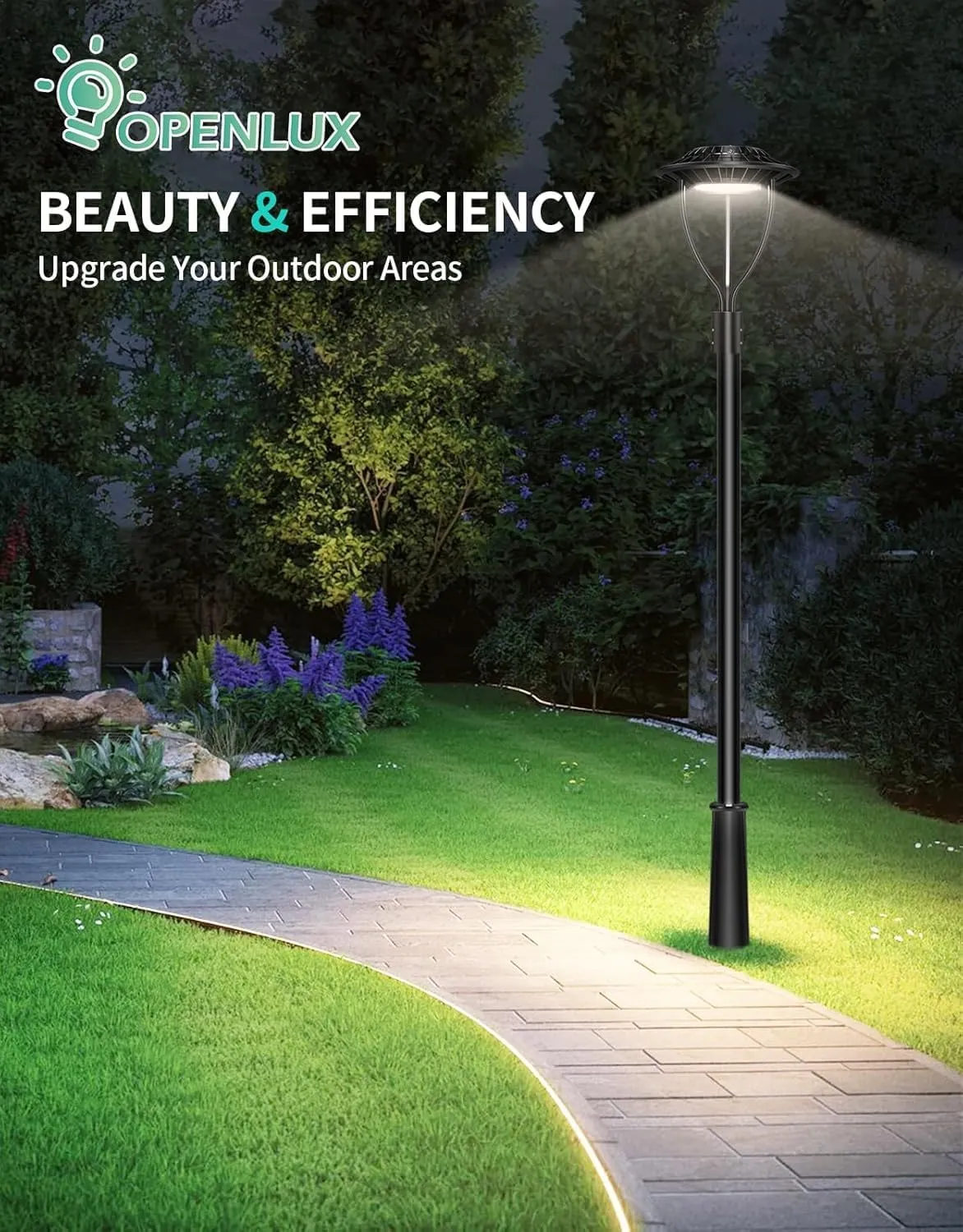 10 Pack LED Post Top Light ETL DLC Listed 150W 120W 90W Adjustable Outdoor Pole Lights with Photocell IP65 Waterproof Post LED Fixture 5000K for Garden Yard Street Lighting