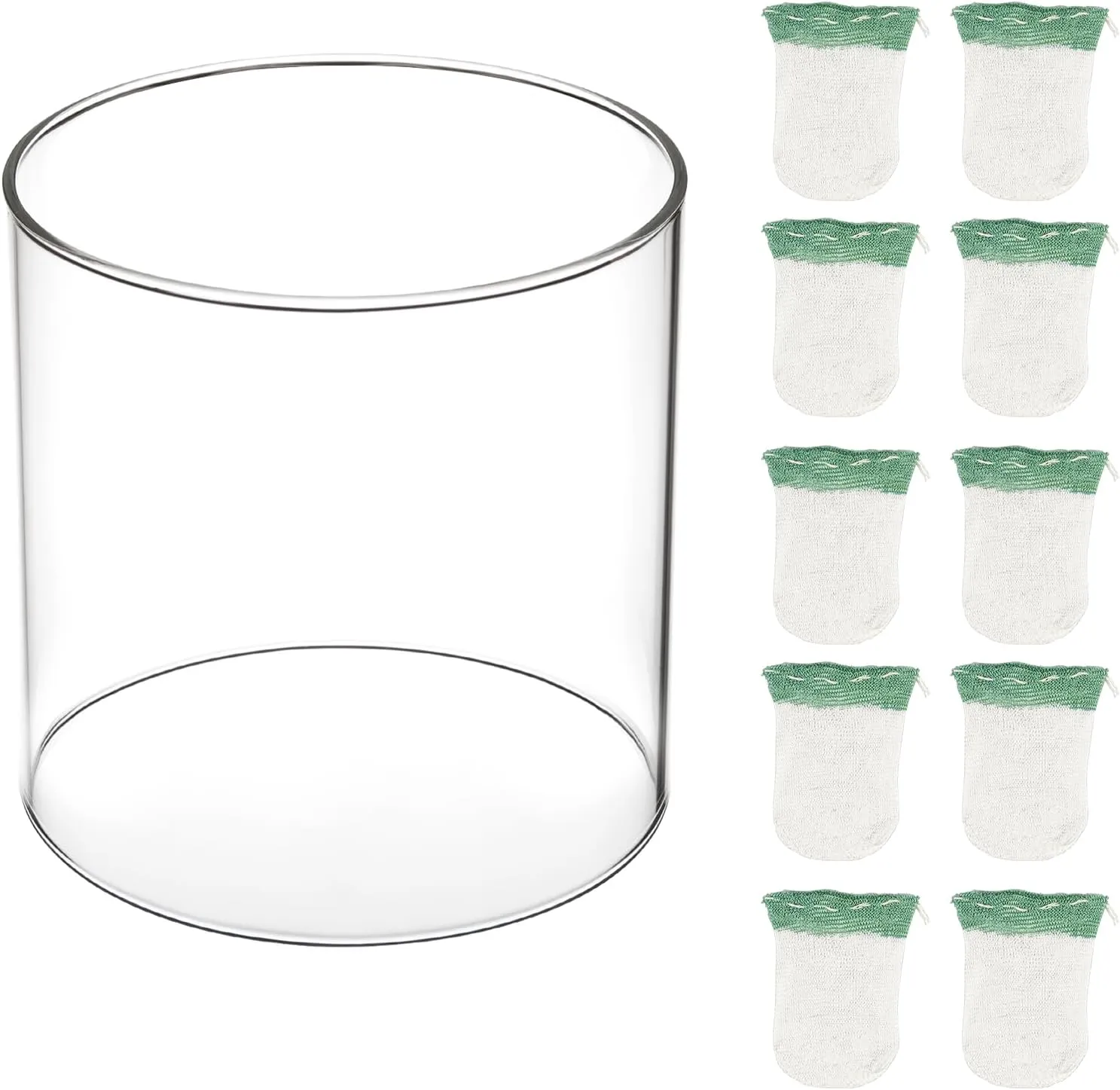 10 Pcs Propane Lantern Mantles with Glass Globe Replacement – Compatible with Coleman Fueled Lanterns – Fits Models 290, 220, 228, 235, 252, 206, 290A, 295, 2600-A50, 2600-A50C, 2600-A57, 3000000946