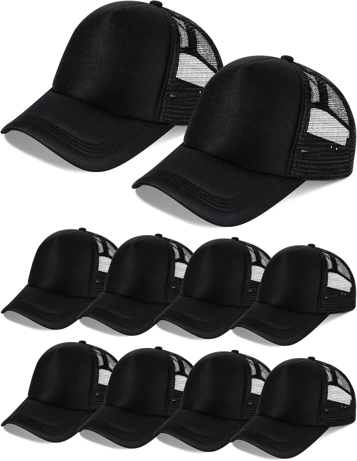 10 Pcs Sublimation Blank Trucker Hats Bulk Mesh Baseball Cap Polyester Mesh Trucker Hat for Men and Women