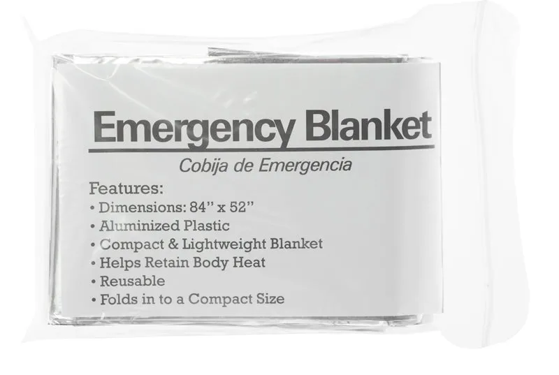 10-piece display of 84"x 52" Emergency Sleeping Blankets