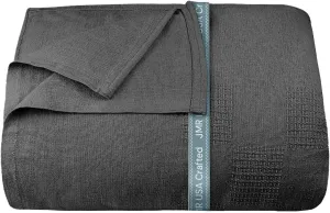 100% Cotton Blanket Twin Size 108x90 - Lightweight Breathable Waffle Weave Thermal Throw for Bed, Sofa & Couch - Soft Cozy, Durable Summer Bedding, All Season Comfort for Home, Travel & Camping, Grey