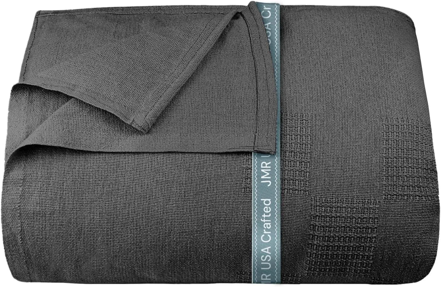 100% Cotton Blanket Twin Size 108x90 - Lightweight Breathable Waffle Weave Thermal Throw for Bed, Sofa & Couch - Soft Cozy, Durable Summer Bedding, All Season Comfort for Home, Travel & Camping, Grey