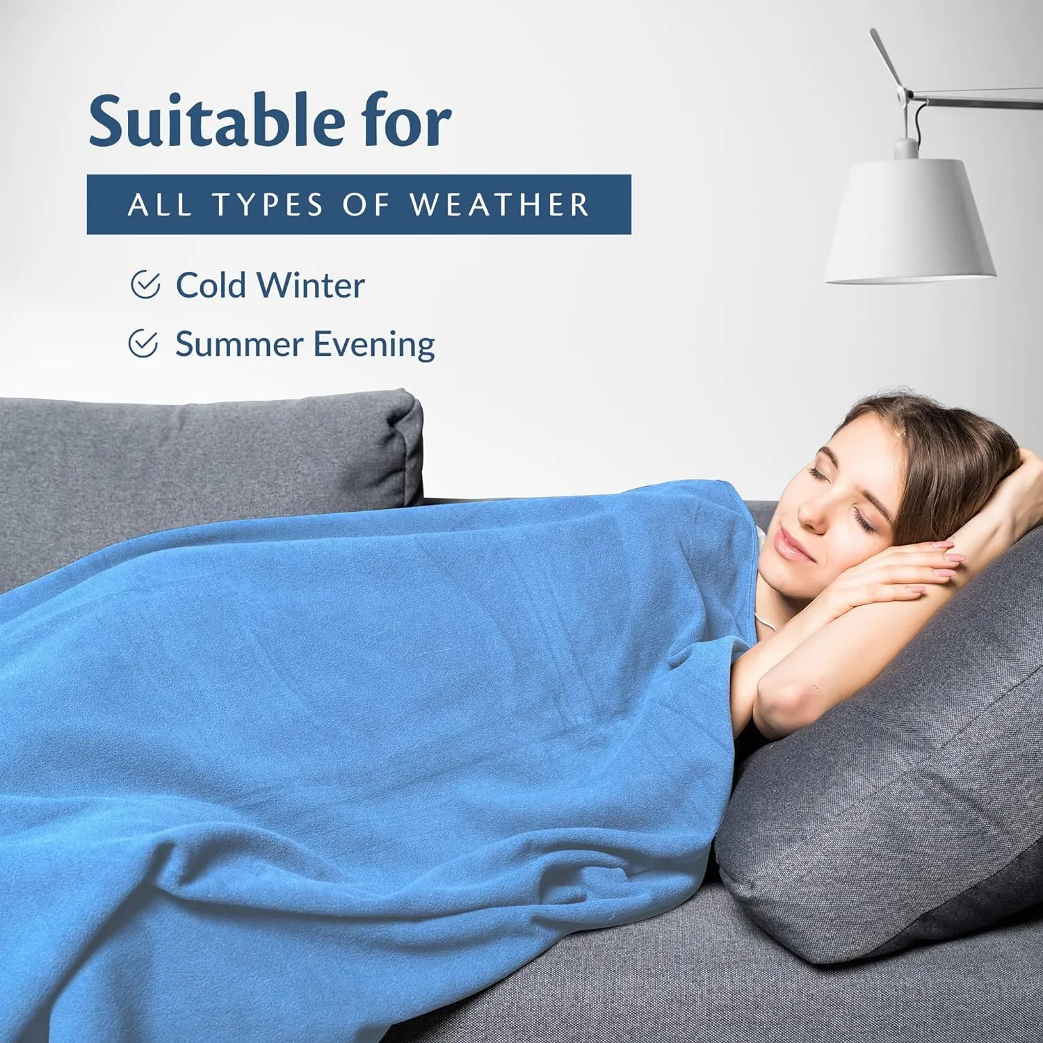 100% Soft Premium Ringspun Cotton Thermal Blanket Twin Size 66x96 Lightweight Warm Soft Breathable Blanket (White, 1)