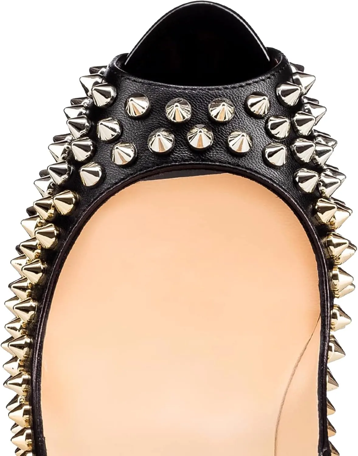 16CM/6.30IN Women's Elegant Temperament Rivet Decoration Pumps Stiletto Sexy High Heels Slip On Stiletto Court Shoes Ladies Sexy Pole Dancer Stripper Party