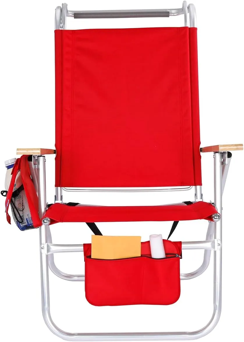 17 Inches High Seat Big Tycoon Aluminum Beach Chair with Canopy