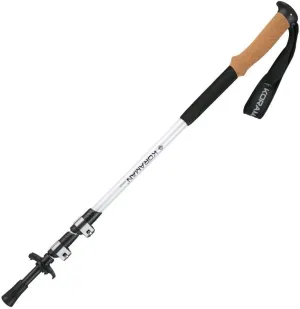 1pc Carbon Fiber Trekking Poles – Collapsible and Telescopic Walking Sticks with Natural Cork Handle and Extended EVA Grips, Ultralight Strong Hiking Poles for Backpacking Camping
