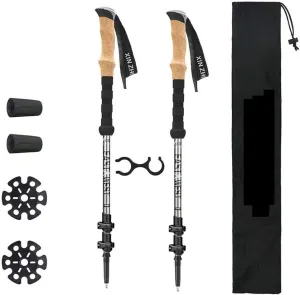 2 Pack Carbon Fiber Trekking Poles – Collapsible and Telescopic Walking Sticks with Natural Cork Handle and Extended EVA Grips, Ultralight Hiking Poles for Backpacking,Camping (A)