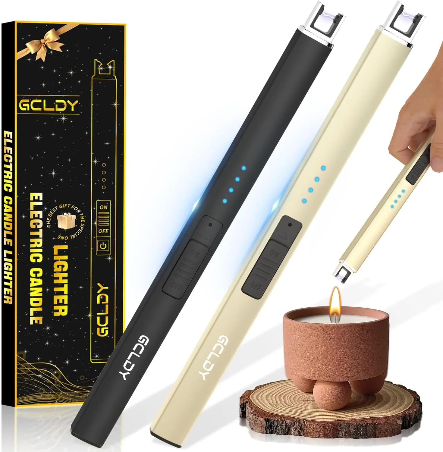 2 Pack Electric Candle Lighter, Valentines Day Gifts for Her/Him, USB Arc Rechargeable Windproof Long Lighter for Candle, Valentines Day Gifts, Birthday Gift for Women Men Mom Wife Sister