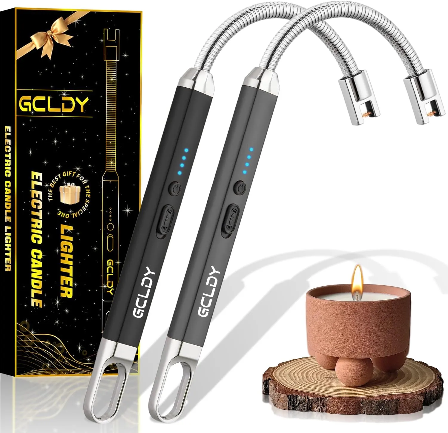 2 Pack Electric Candle Lighter,Valentines Day Gifts for Her/Him, Women/Mens Valentines Gifts, Birthday for Women Men Mom Wife Sister, Rechargeable USB Lighter Arc Lighters for Candle Camping