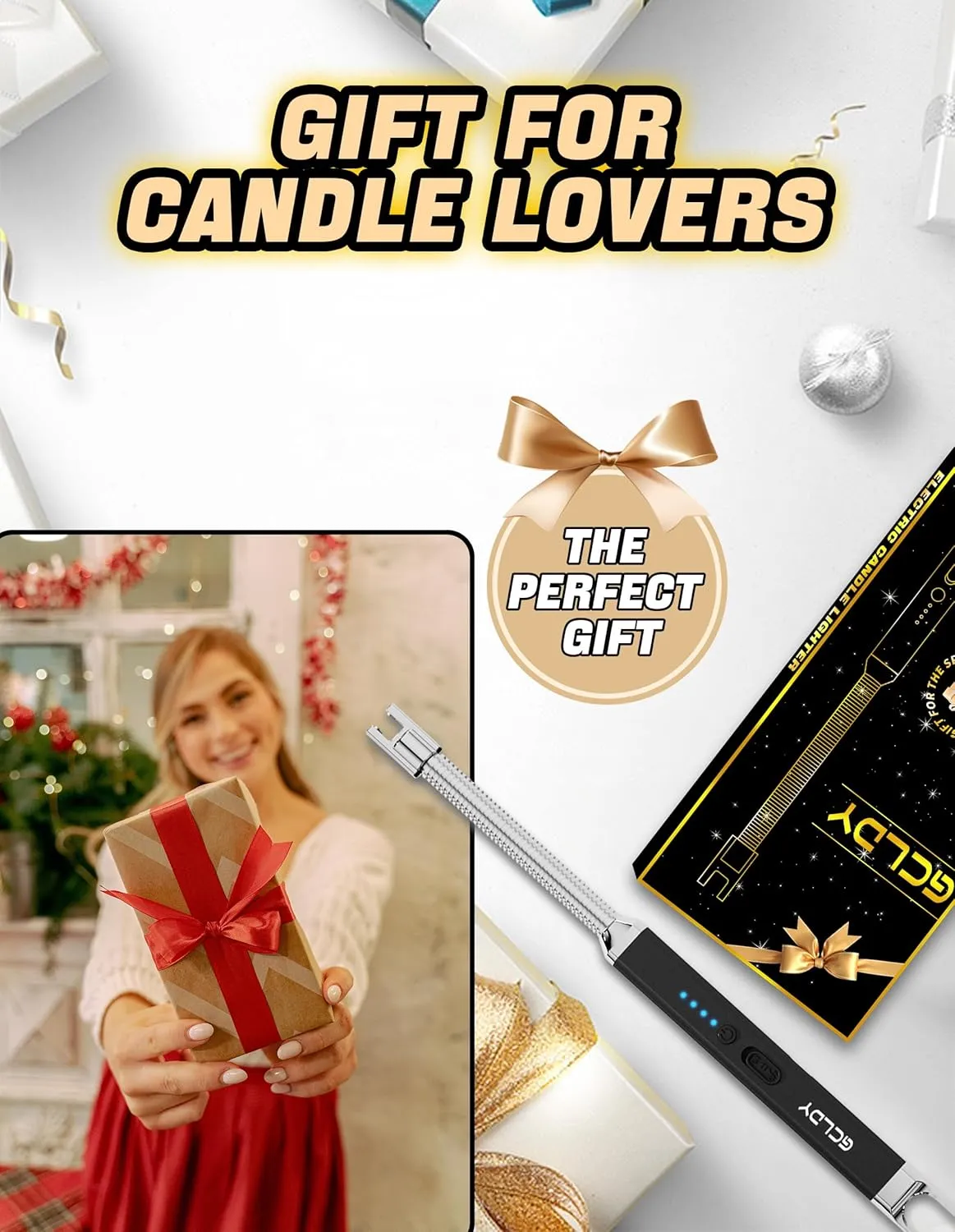 2 Pack Electric Candle Lighter,Valentines Day Gifts for Her/Him, Women/Mens Valentines Gifts, Birthday for Women Men Mom Wife Sister, Rechargeable USB Lighter Arc Lighters for Candle Camping