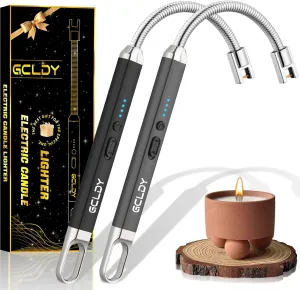 2 Pack Electric Candle Lighter,Valentines Day Gifts for Her/Him, Women/Mens Valentines Gifts, Birthday for Women Men Mom Wife Sister, Rechargeable USB Lighter Arc Lighters for Candle Camping