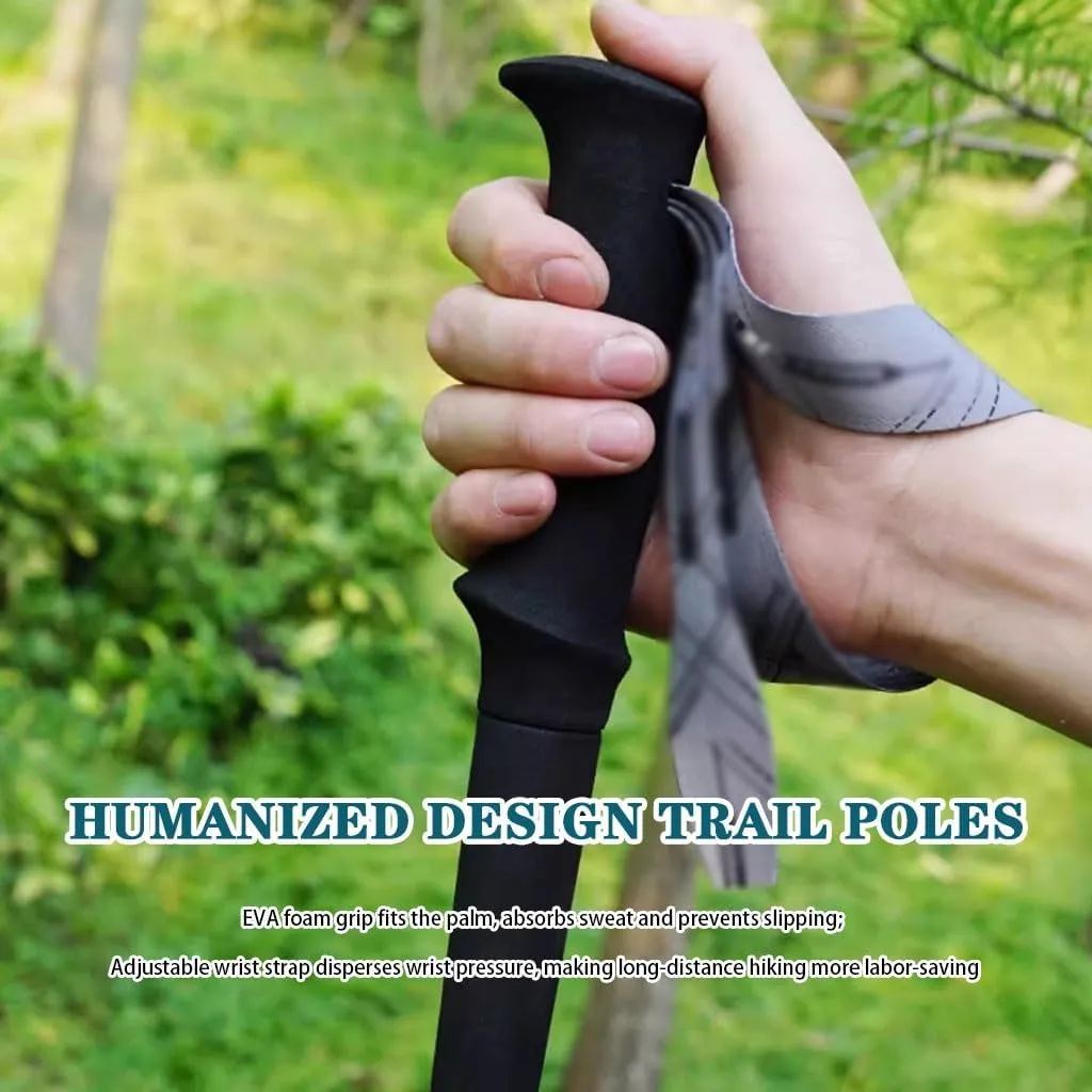 2-Pack Outdoor Nordic Walking Sticks, Ultra-Light Carbon Fiber Trekking Poles, Travel Gear for Men and Women, Hiking Poles for Rocky Terrain