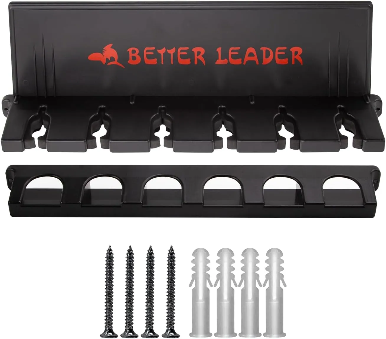 2 Pack Vertical Fishing Rod Holder for Garage, BETTER LEADER Fishing Pole Holders- Holds Up to 12 Rods or Combos, Wall Mount Fishing Pole Rack, Fits Most Rods of Diameter 3-19mm, Fishing Gifts for Men