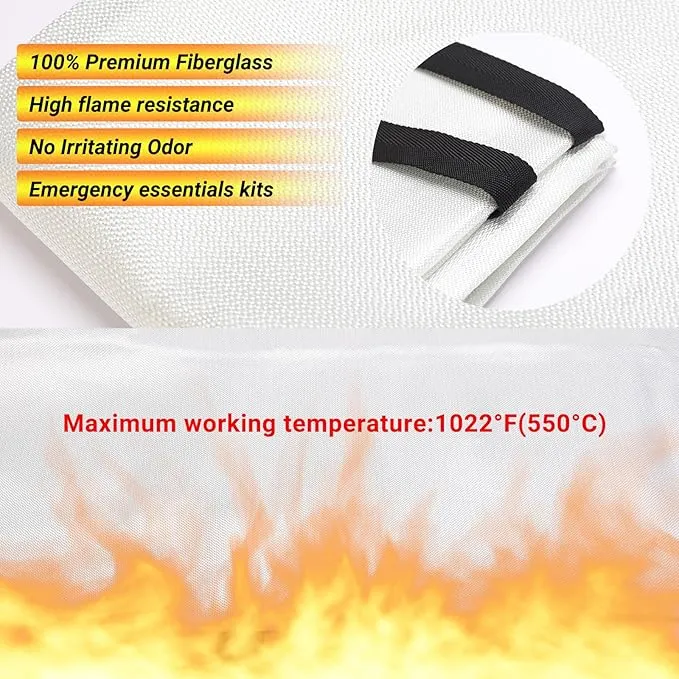 2024 Heavy-Duty Emergency Fire Blanket for Home and Kitchen - 40” x 40” Fiberglass Fire Blanket - Class K Fire Blanket for Home,Kitchen,Grill,Car (4PACK)