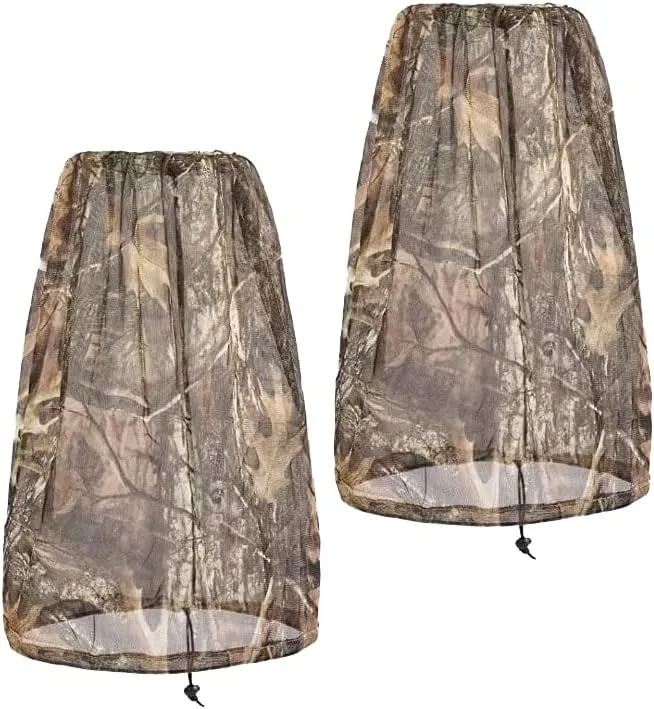 2pcs Mosquito Head Mesh Nets Gnat Face Netting for Hunting Fishing and Gardening Outdoor Activities Works Over Most Hats