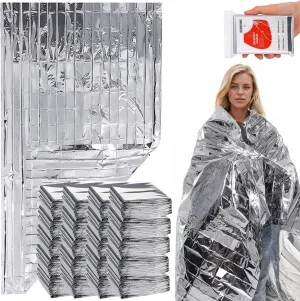30 Pcs Emergency Mylar Thermal Blanket - Gigantic Space Blanket 82 x 52 in. for Marathons and Car Use
