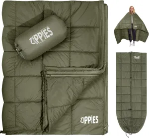 3M Thinsulate Insulation Puffy Camping Blanket for Cold Weather, Queen Size Warm Camping Quilt with Zipper, Waterproof Outdoor Sleeping Bag for Hammock, Cozy & Versatile Gift for Men and Women