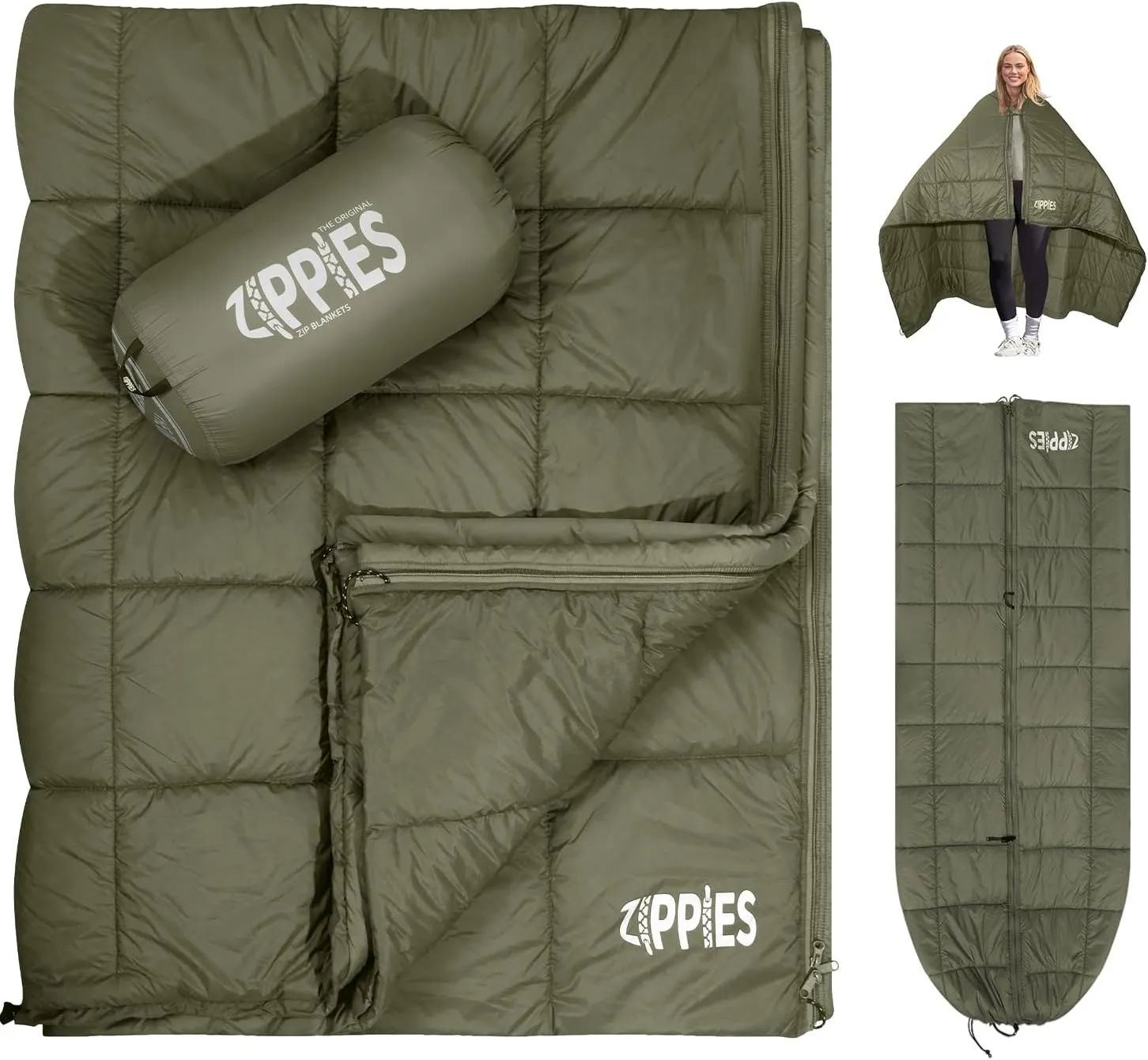3M Thinsulate Insulation Puffy Camping Blanket for Cold Weather, Queen Size Warm Camping Quilt with Zipper, Waterproof Outdoor Sleeping Bag for Hammock, Cozy & Versatile Gift for Men and Women