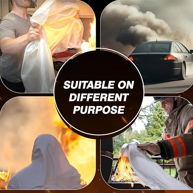 40”x40” Fire Blanket for Home and Kitchen, Emergency Fire Extinguisher Blanket, High Heat Resistant Fire Suppression for Home Safety Kitchen, and Camping (1)