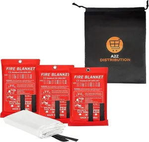 40”x40” Fire Blanket for Home and Kitchen, Emergency Fire Extinguisher Blanket, High Heat Resistant Fire Suppression for Home Safety Kitchen, and Camping (3)