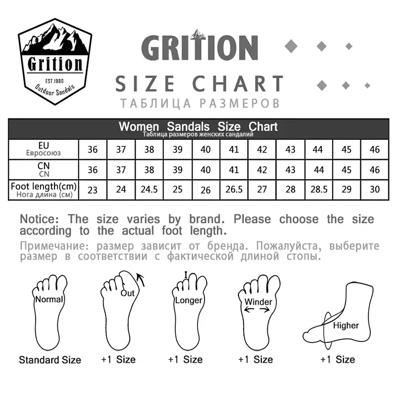 41 Flat Light 2021 Verified seller Womens Summer Beach Sports Fashion Size Customer-first GRITION Shoes Casual Girls Non Weight Slip Trekking Sandals Outdoor