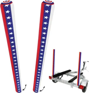 48" 4th of July American Flag Boat Trailer Guide Pole Covers 2 Pcs,USA Boat Trailer Accessories for Fishing Boats Sailboat Trailers Independence Day Decorations