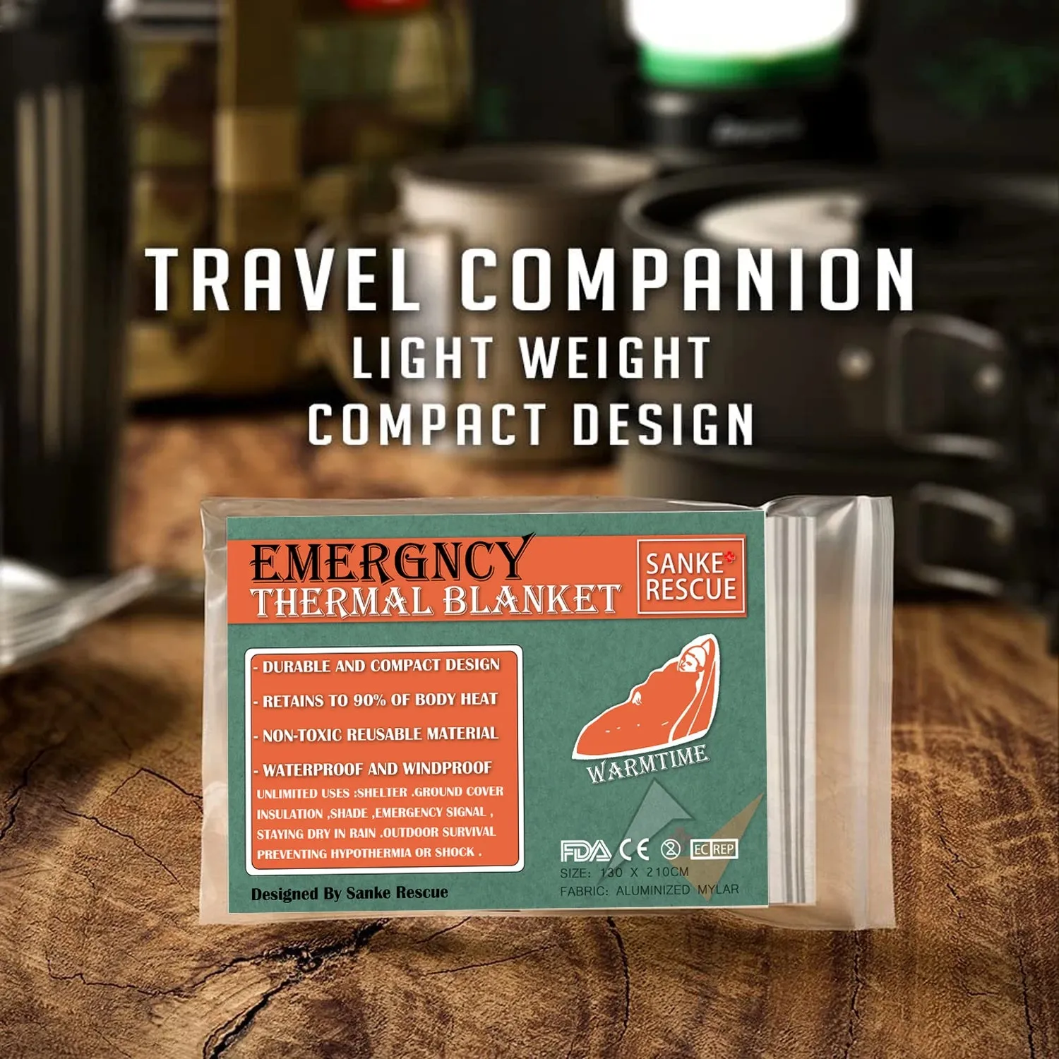 4pcs Emergency Mylar Thermal Blankets for Camping, Hiking, and First Aid