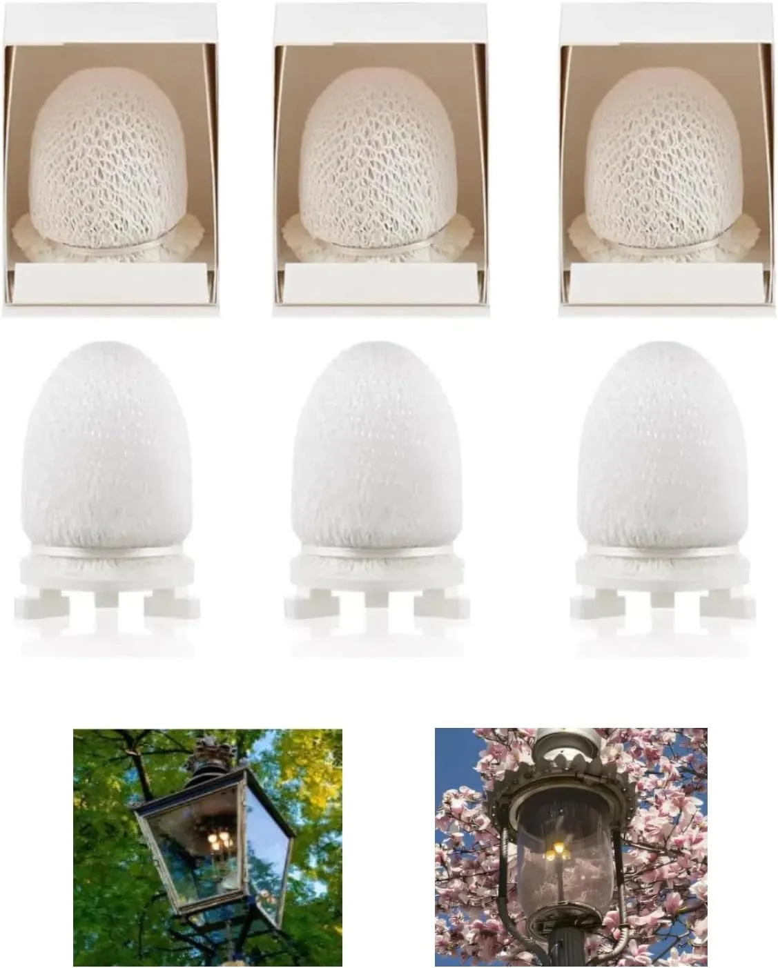 6pcs Gas Lamp Mantles Preformed Propane Light Mantle White Gas Mantle Pre Formed Gaslight Mantles for Humphrey/Paulin/Falks Gas Lantern Covers Mantle for Outdoor Indoor Gas Lights