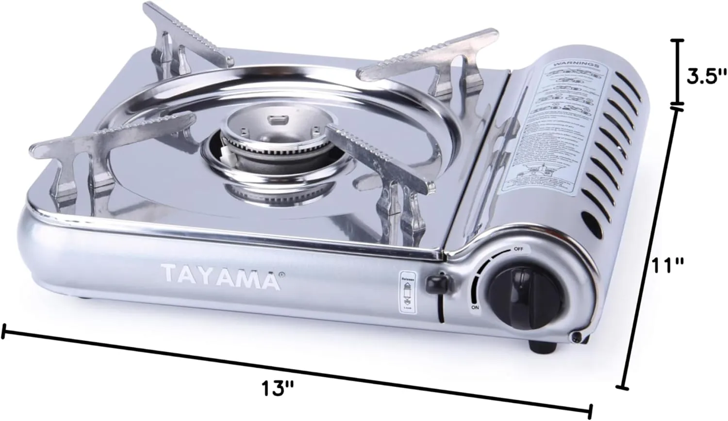 8,000 BTU Stainless Steel Butane Gas Portable Camping Stove