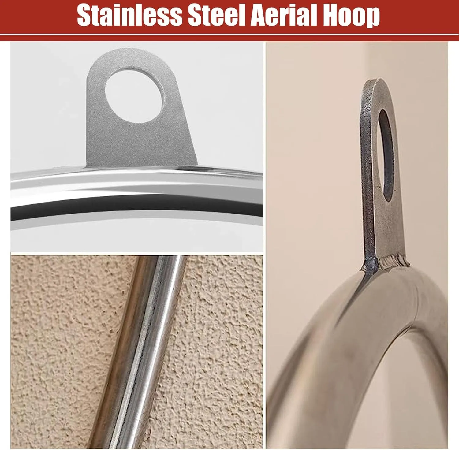 80cm/85cm90cm/95cm Single Point Lyra Hoop Set, Includes Fixing Plate Carabiners Swivel Aerial Strop for Beginners Home Practice and Circus Ring (Color : 1.3in(32mm), Size : Dia 90cm(35.5in))