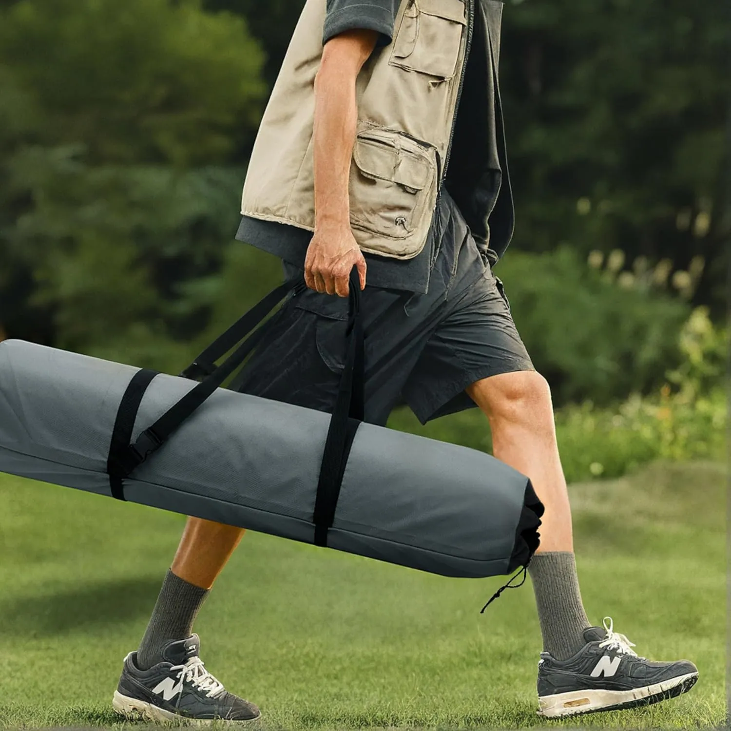 900D 48 Inch Camp Chair Bag Replacement with Shoulder Strap Camp Bag Folding Chair Bag Fishing Outdoor Storage Bag(48 * 16.5 * 10.2Inch (1 Pack，Grey, XL)