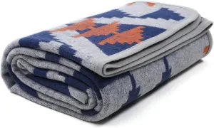 ACUSHLA Merino Wool Blanket - Soft Warm Thick Bed Couch Outdoor Camp Travel Car Blanket Throw All Weather Aztec Style Grey 63" x 51"