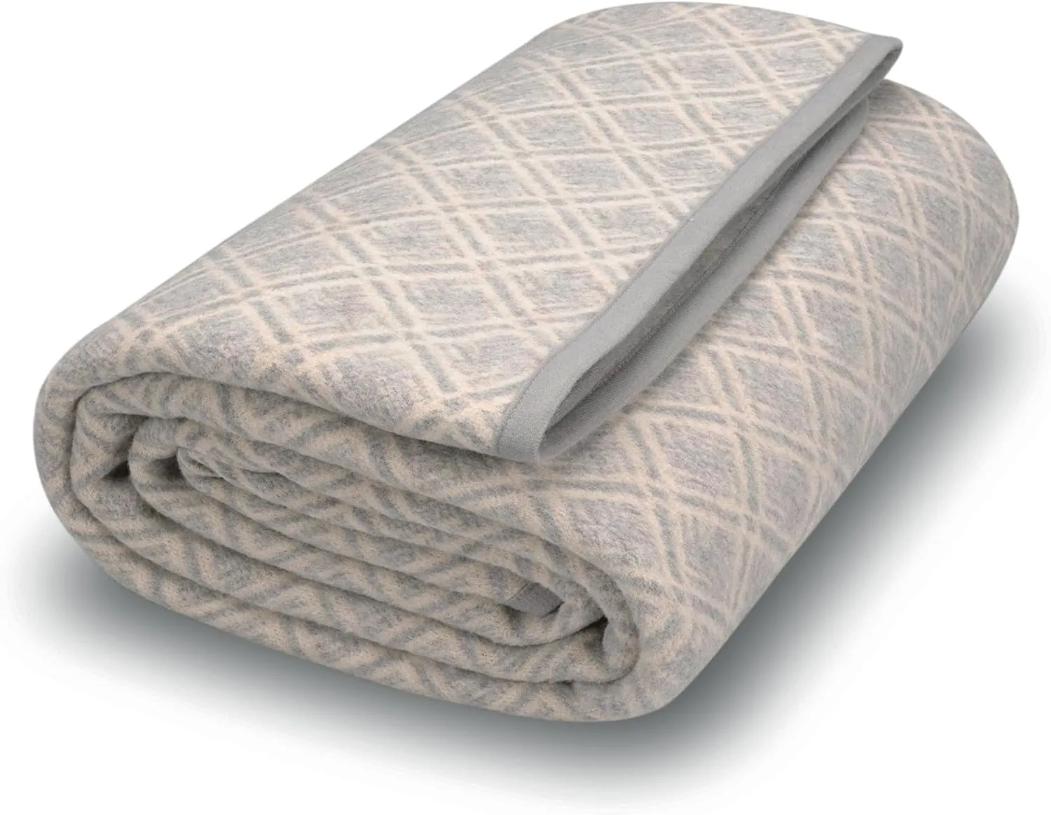 ACUSHLA Merino Wool Blanket - Soft Warm Thick Washable Large Bed Couch Camping Outdoor Travel Throw Blanket All Weather, Plaid Grey 79X63