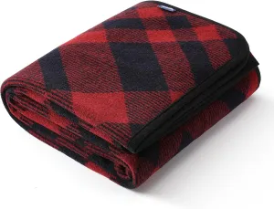 ACUSHLA Merino Wool Blanket - Soft Warm Thick Washable Large Throw Blanket for Camping Bed Couch Outdoor Travel All Weather, Scottish Plaid Red 79X63