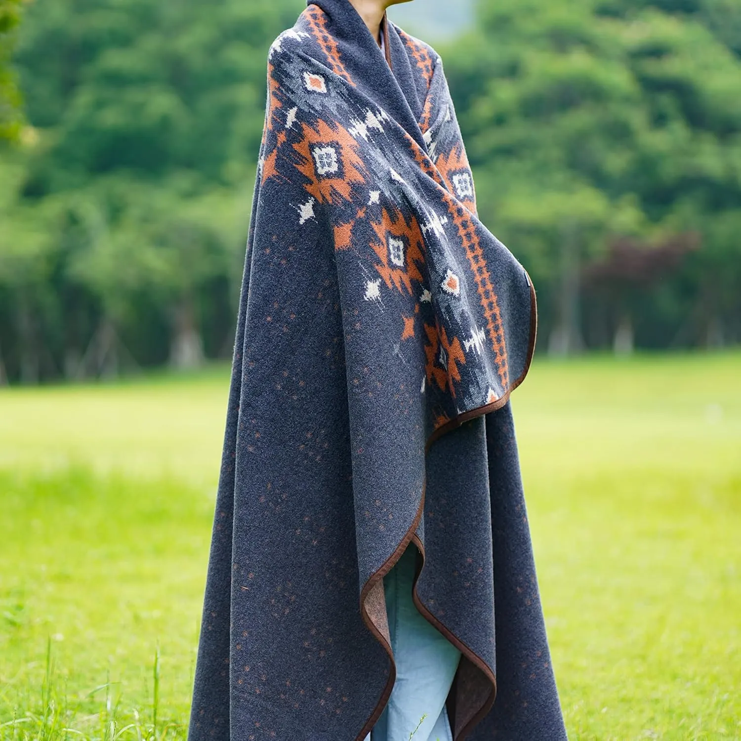 ACUSHLA Merino Wool Blanket - Warm Thick Washable Large Bed Couch Outdoor Camping Sleeping Throw Blanket All Weather Myers Gray 79x63