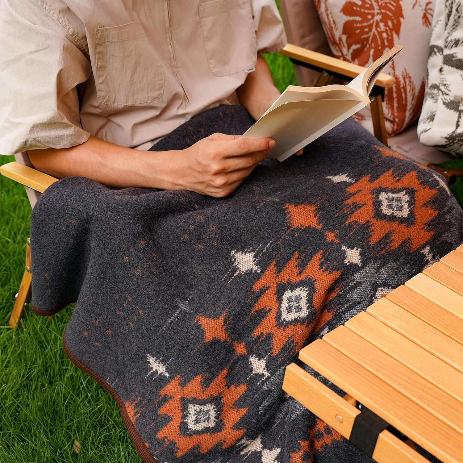 ACUSHLA Merino Wool Blanket - Warm Thick Washable Large Bed Couch Outdoor Camping Sleeping Throw Blanket All Weather Myers Gray 79x63