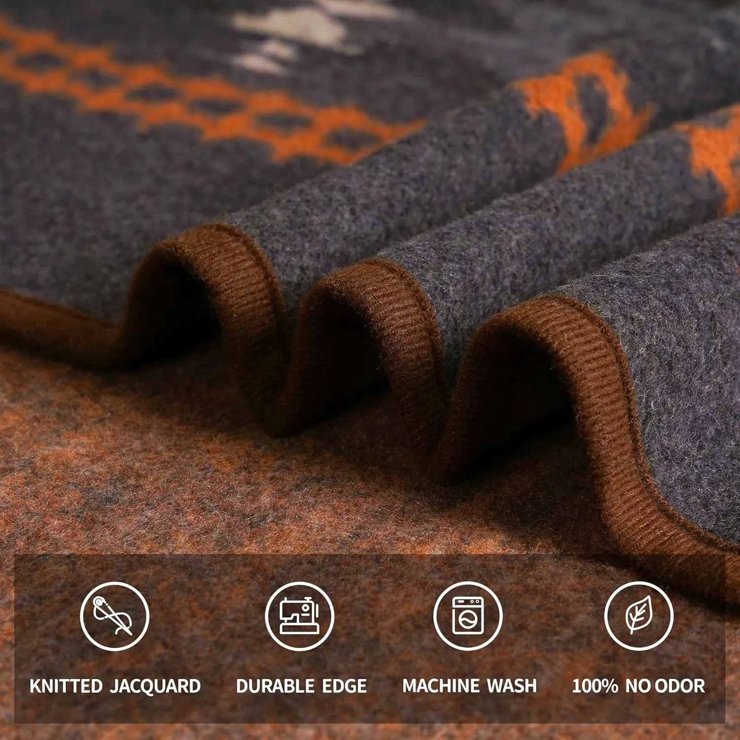 ACUSHLA Merino Wool Blanket - Warm Thick Washable Large Bed Couch Outdoor Camping Sleeping Throw Blanket All Weather Myers Gray 79x63