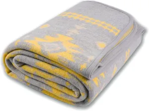 ACUSHLA Merino Wool Blanket - Warm Thick Washable Large Bed Couch Outdoor Camping Throw Blanket All Seasons 79X63, Myers Light Grey