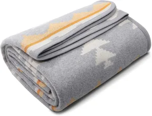 ACUSHLA Merino Wool Blend Blanket - Soft Warm Thick Washable Bed Couch Outdoor Camp Travel Car Blanket Throw All Weather, Morocco Grey 63" x 51"