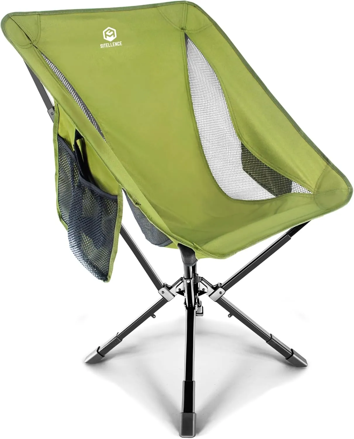ADJ-S2 Portable Camping Chair - Adjustable Height Folding Chair, Compact Collapsible Chair for Outdoor and Camping, Beach, Sports/Music Events, Supports 330LBS - Lush Green 2025 Edition
