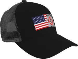 Adjustable Flag of The Omaha Tribe of Nebraska & Iowa and America Baseball Cap Breathable Curved Brim Mesh Snapback Hat for Men Women Trucker Hats Black