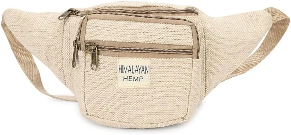 Adjustable Hemp Waist Bag – Durable, Multi-Pocket Fanny Pack for Travel, Hiking & Outdoor Adventures