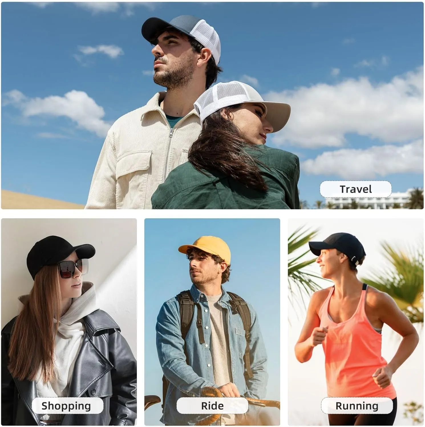 Adjustable Mesh Baseball Caps Snapback Mesh Back Hat Dad Cap Hat Vintage Washed Hat Breathable Sun Hats for Men Women