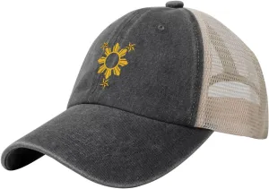 Adjustable Mesh Baseball Caps Snapback Mesh Back Hat Dad Cap Hat Vintage Washed Hat Breathable Sun Hats for Men Women