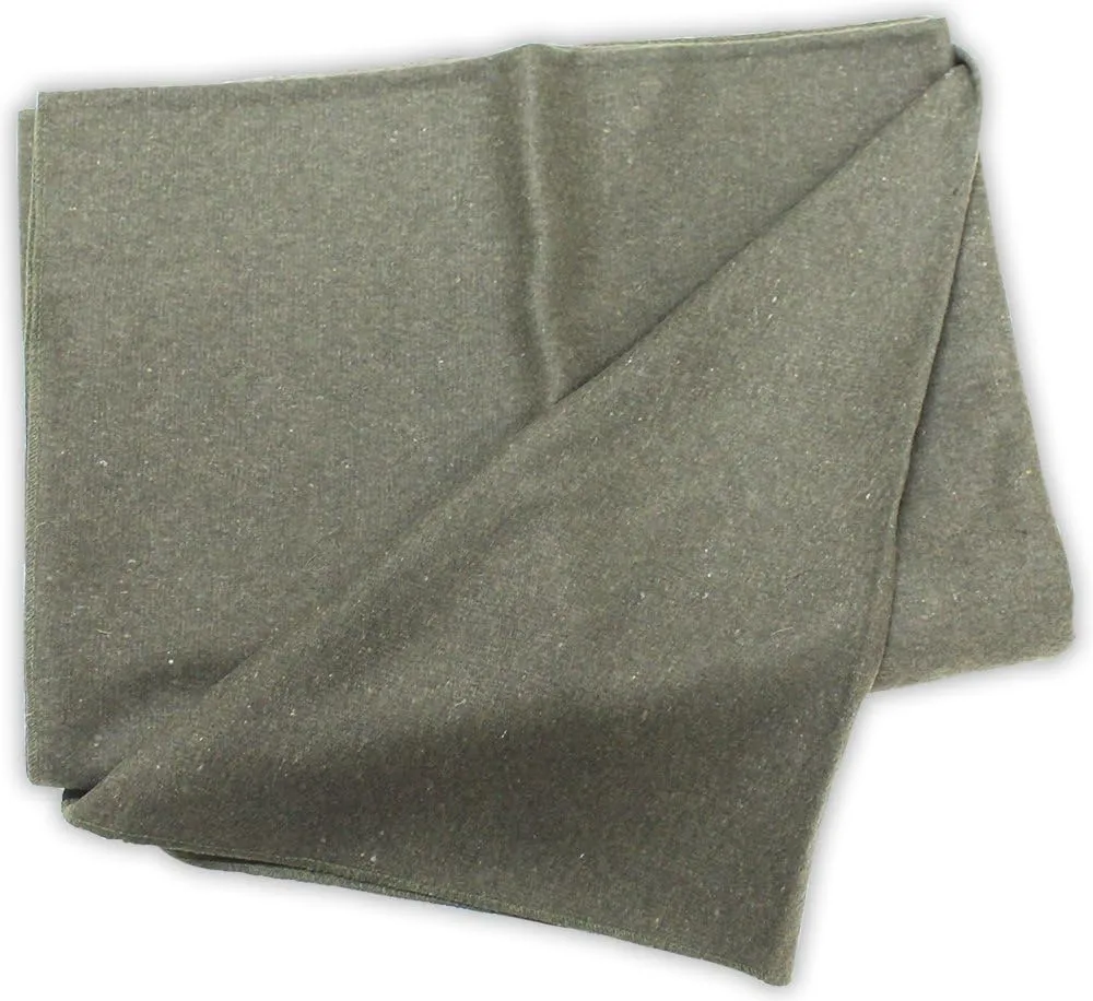 ADROIT 60" x 80" Woolen Olive Green Emergency & Survival Blanket | 70% Wool 30% Synthetic Build | Designeed for Warmth & Durability | Ideal for Outdoor Activities & Emergenies